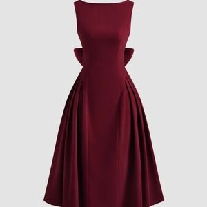 Elegant Burgundy Sleeveless Dress